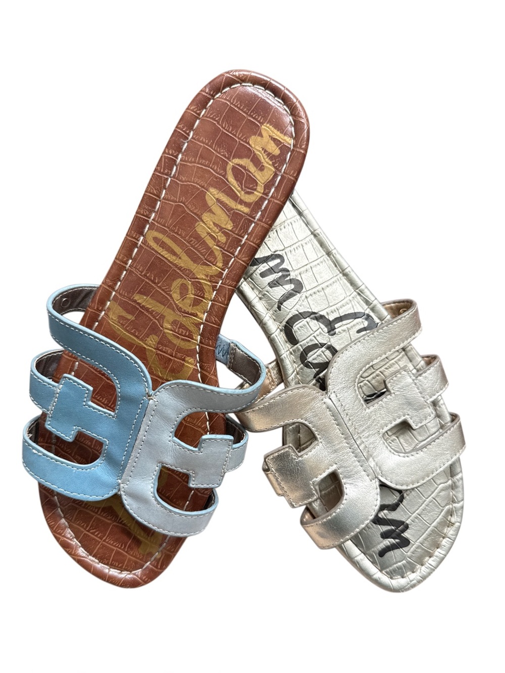 SAM EDELMAN BAY SLIDE SANDALS 2 PAIR
